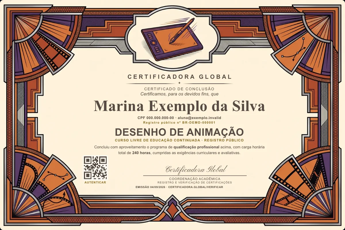 Capa do curso Desenho de Animação
