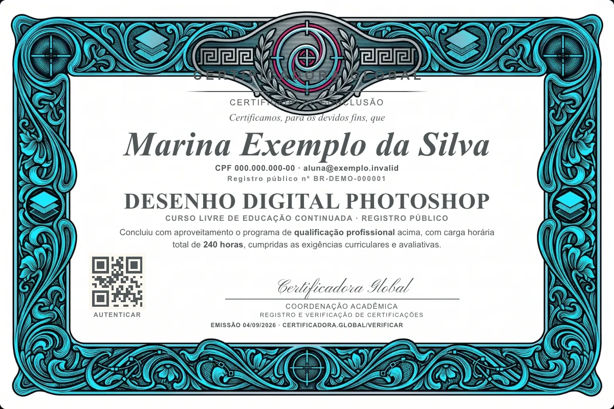 Capa do curso Desenho Digital Photoshop