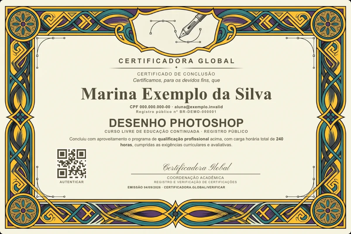 Capa do curso Desenho Photoshop