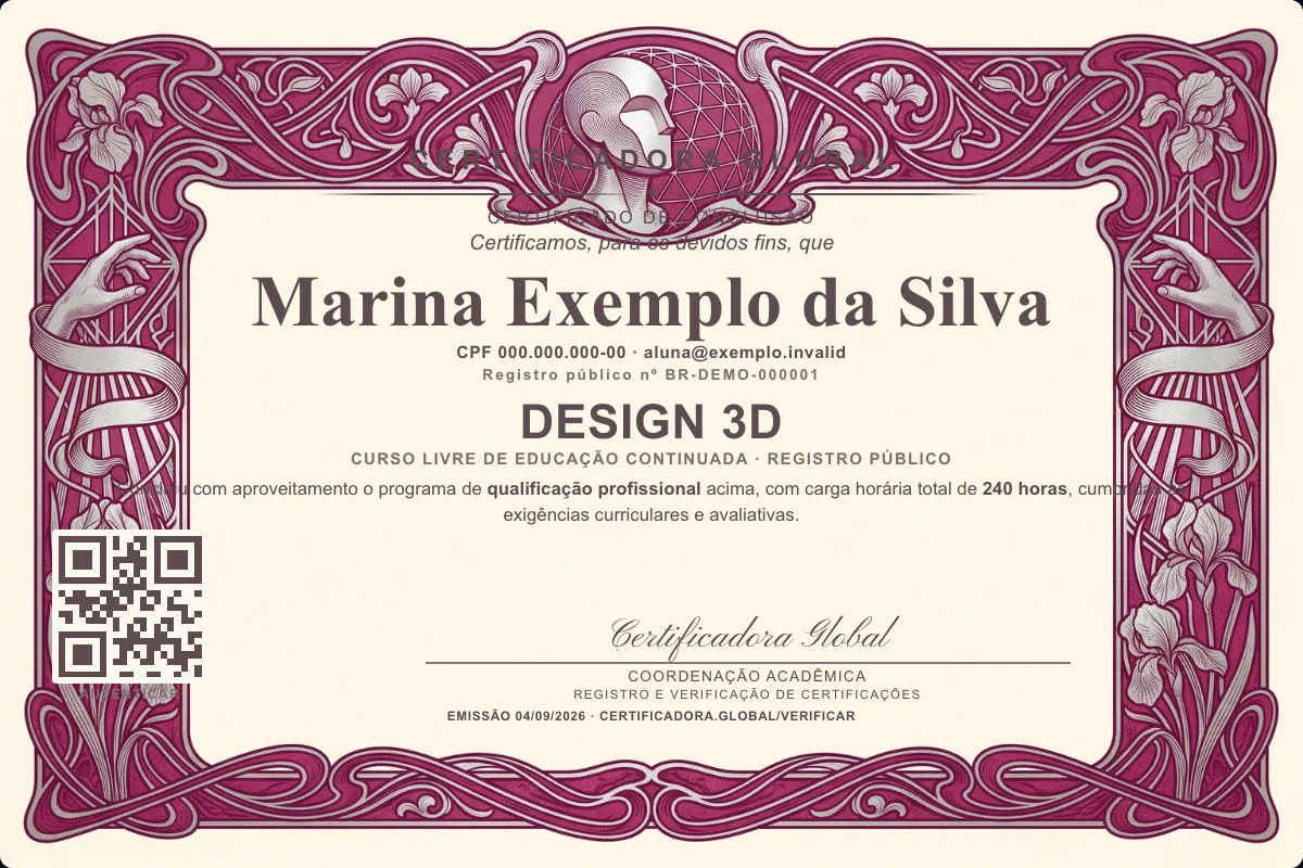 Capa do curso Design 3D