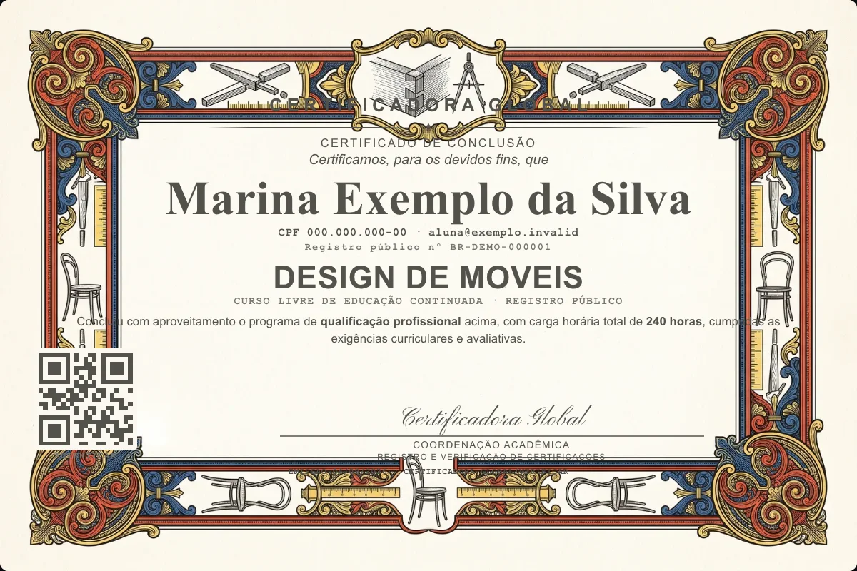 Capa do curso Design de Moveis