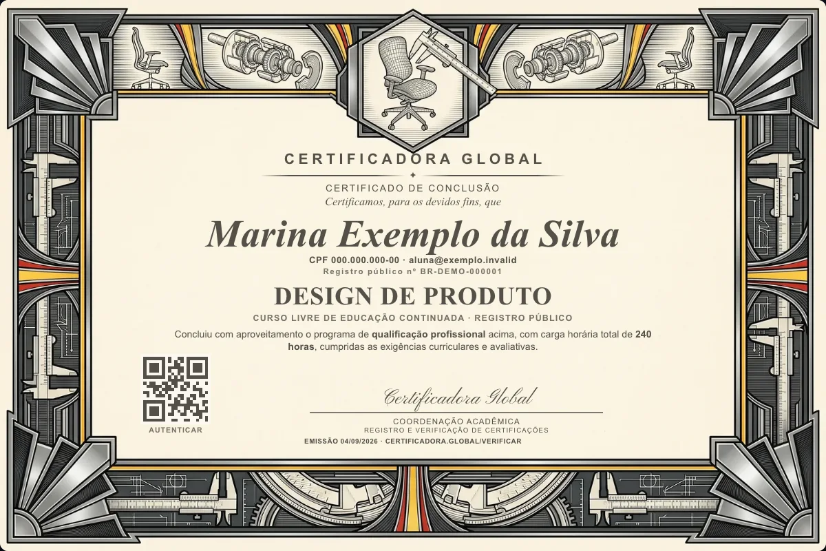 Capa do curso Design de Produto