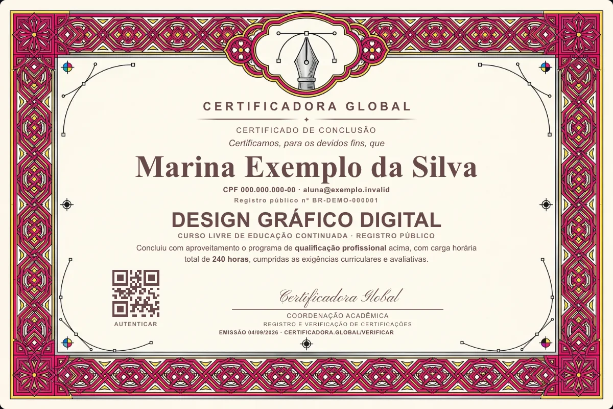 Capa do curso Design Gráfico Digital