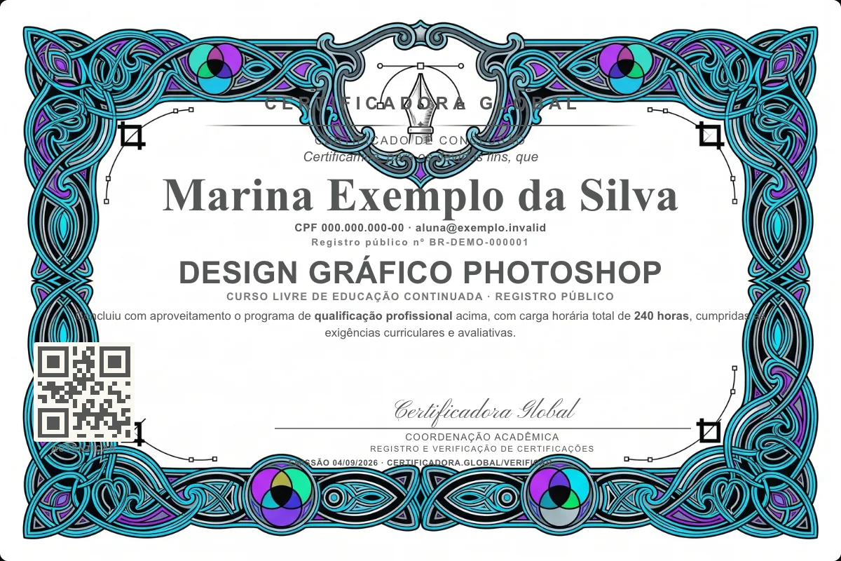 Capa do curso Design Gráfico Photoshop