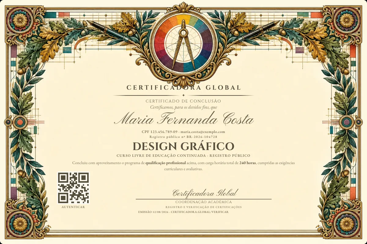 Capa do curso Design Gráfico