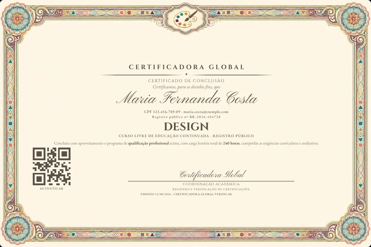 Capa do curso Design