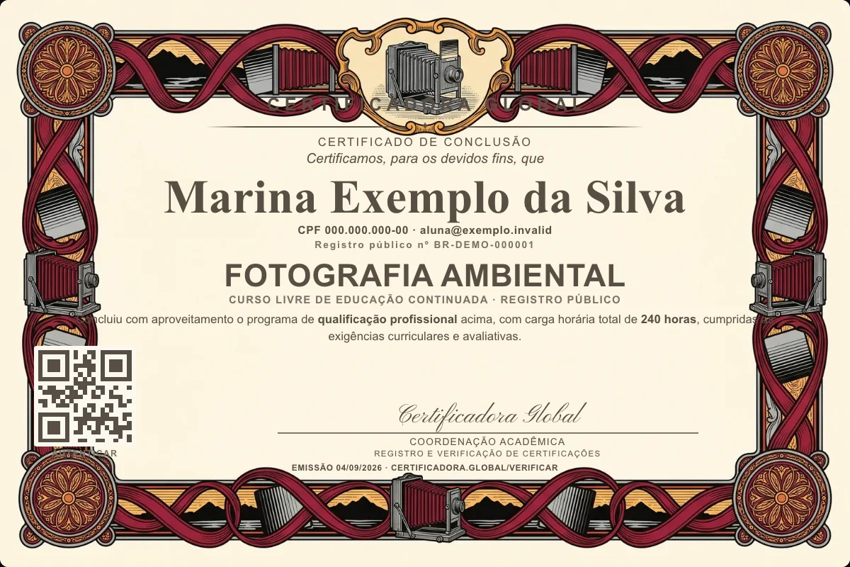 Capa do curso Fotografia Ambiental