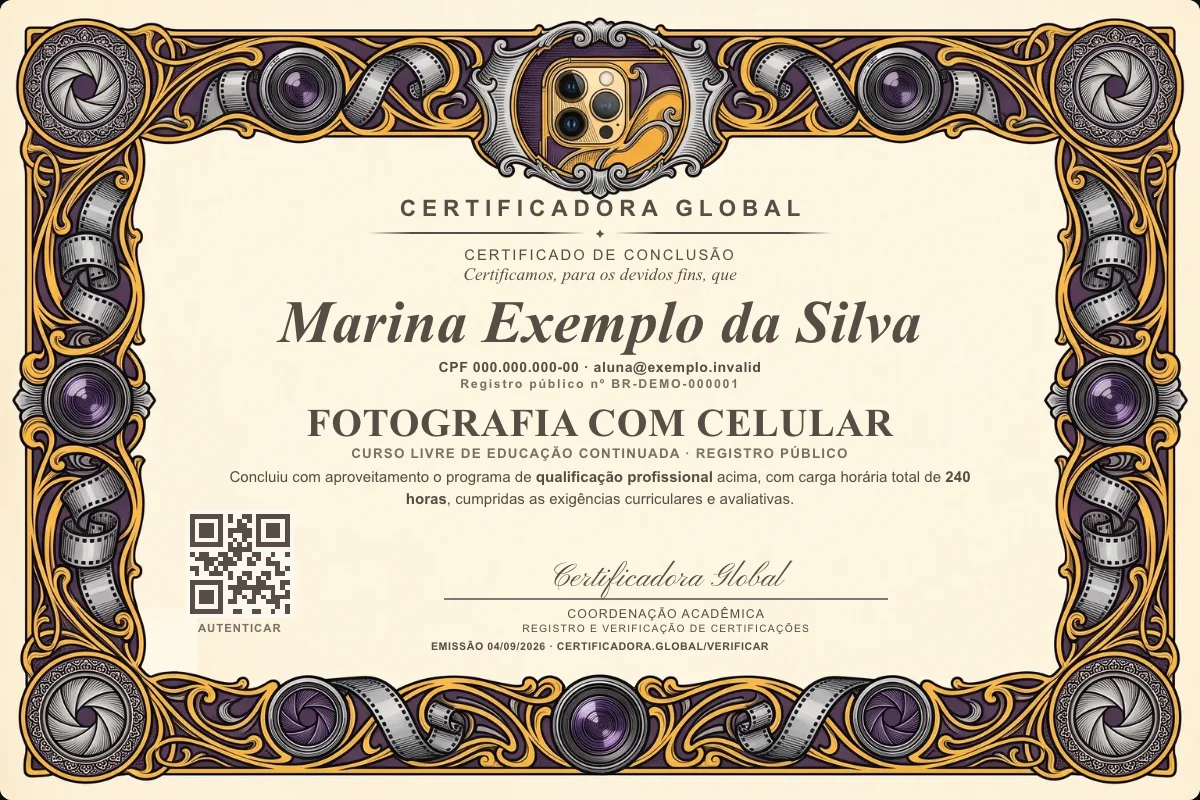 Capa do curso Fotografia com Celular