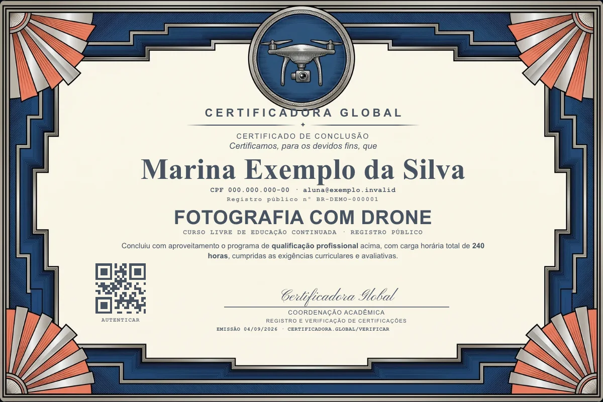 Capa do curso Fotografia com Drone