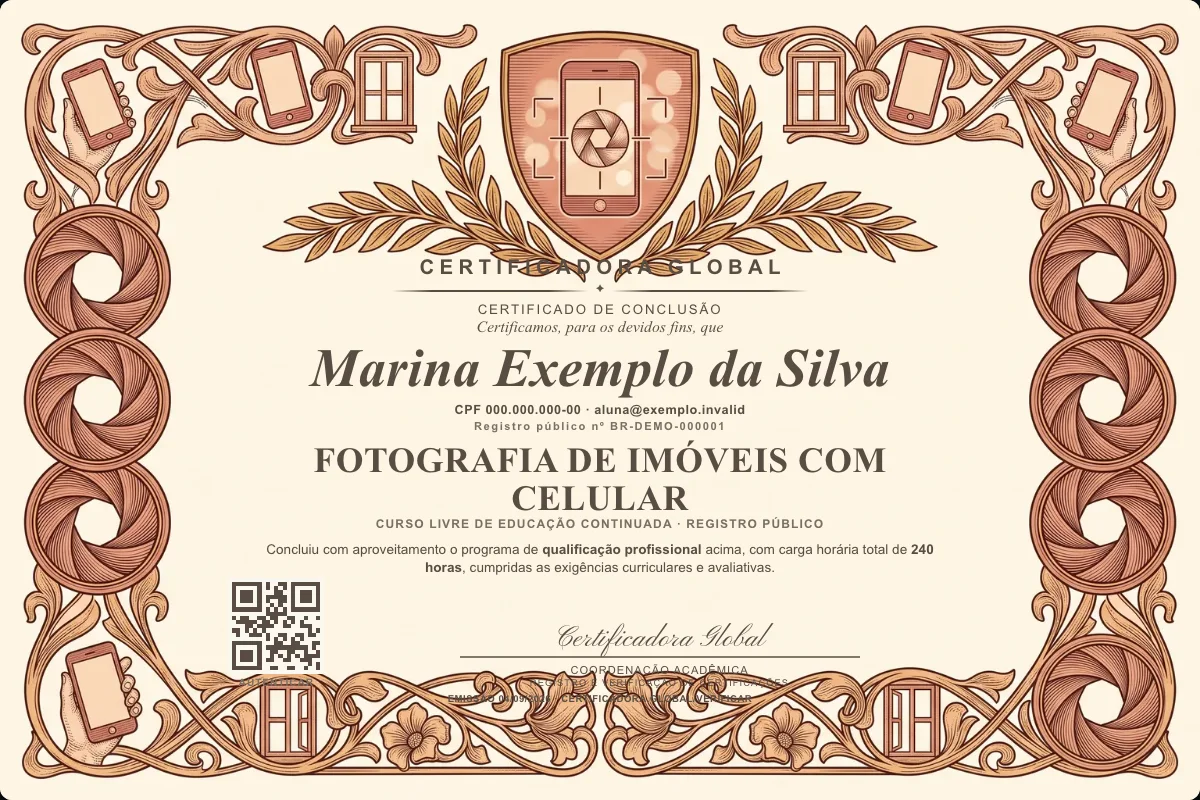 Capa do curso Fotografia de Imóveis com Celular