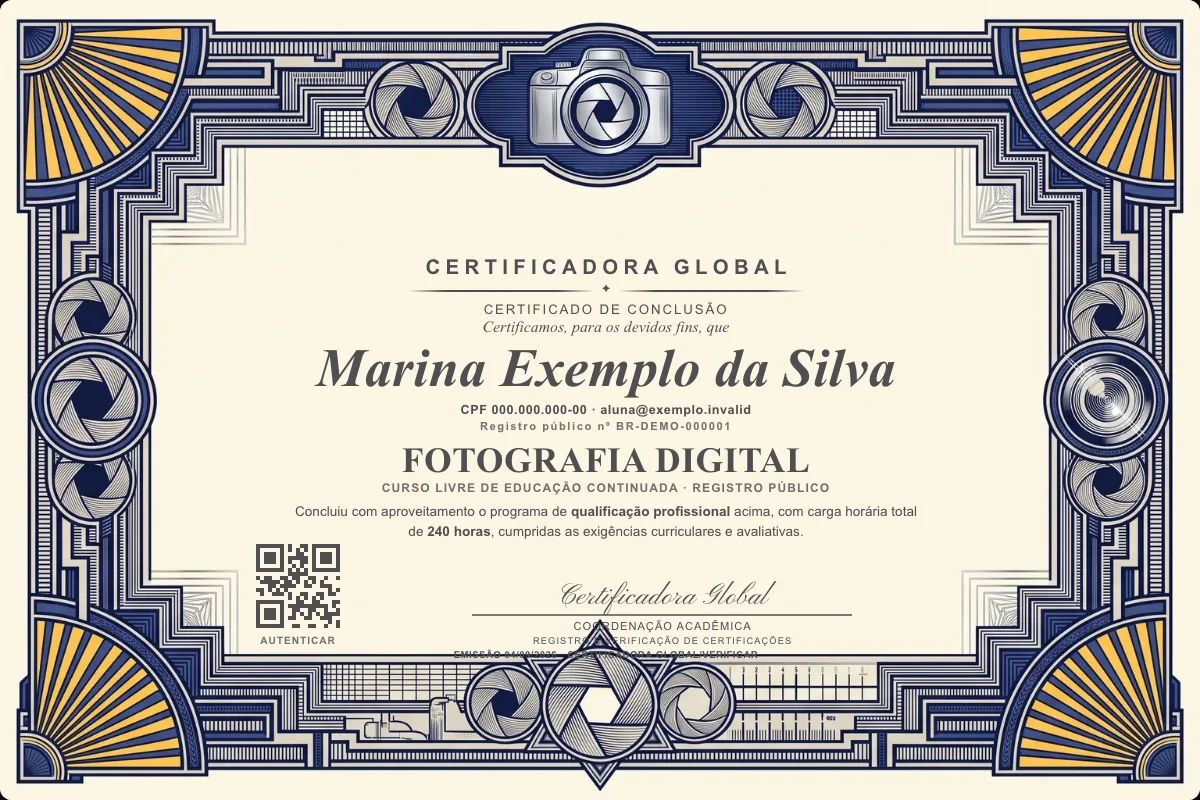 Capa do curso Fotografia Digital