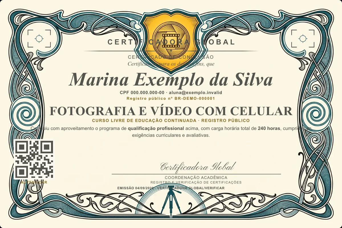 Capa do curso Fotografia e Vídeo com Celular