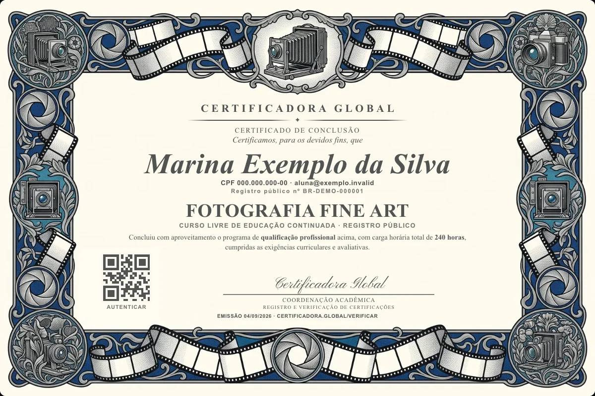 Capa do curso Fotografia Fine Art