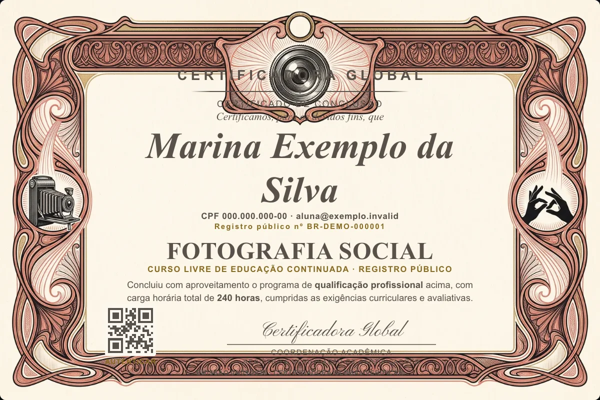 Capa do curso Fotografia Social