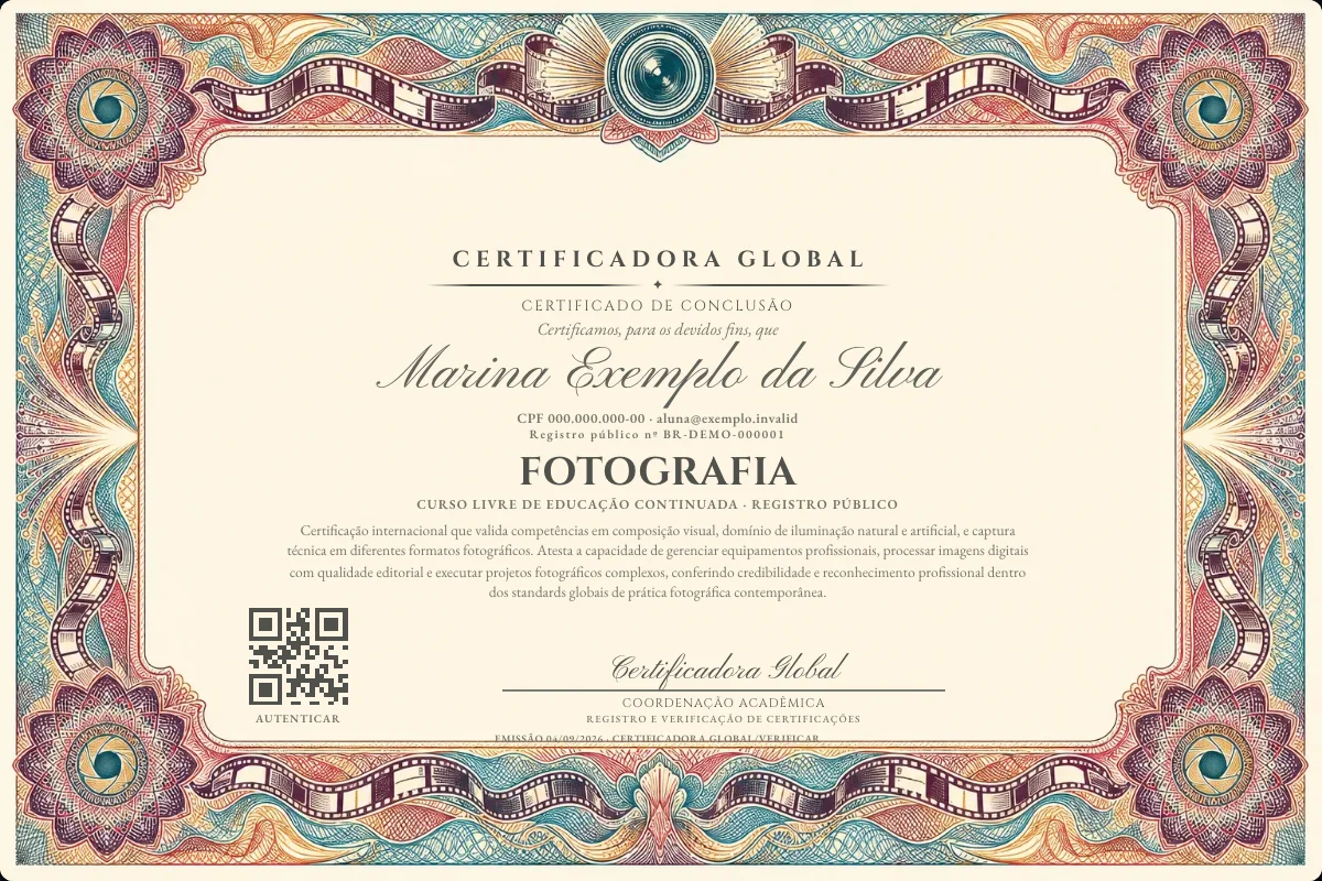 Capa do curso Fotografia
