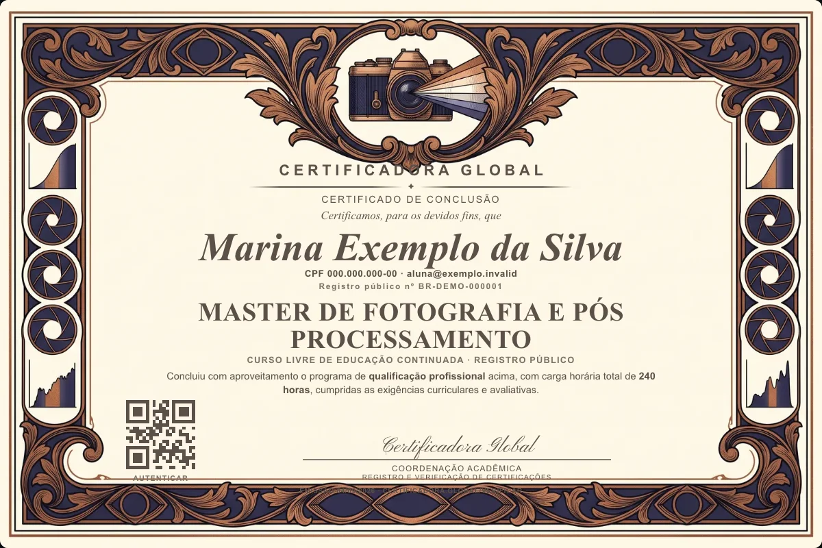Capa do curso Master de Fotografia e Pós Processamento
