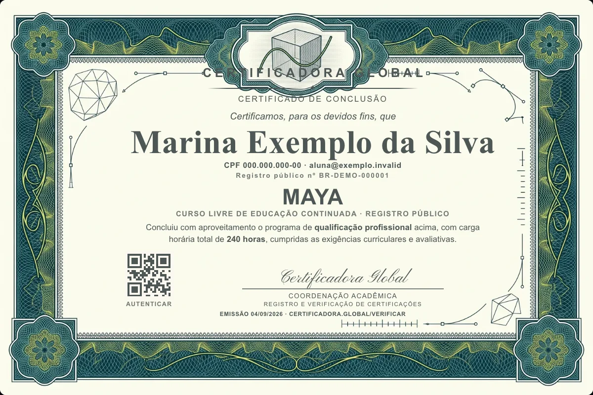 Capa do curso Maya