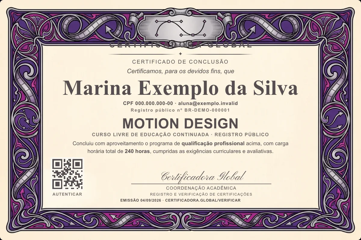 Capa do curso Motion Design