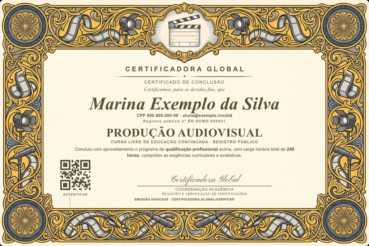 Capa do curso Produção Audiovisual