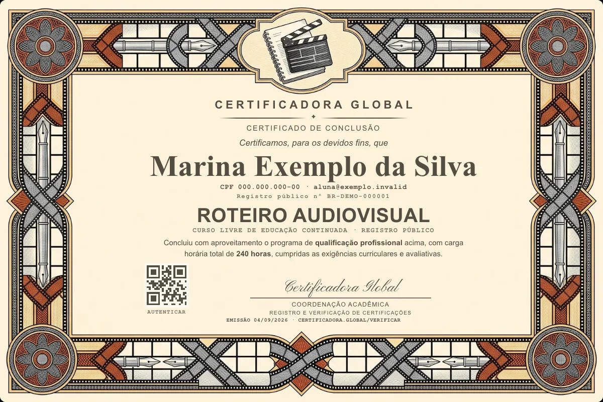 Capa do curso Roteiro Audiovisual