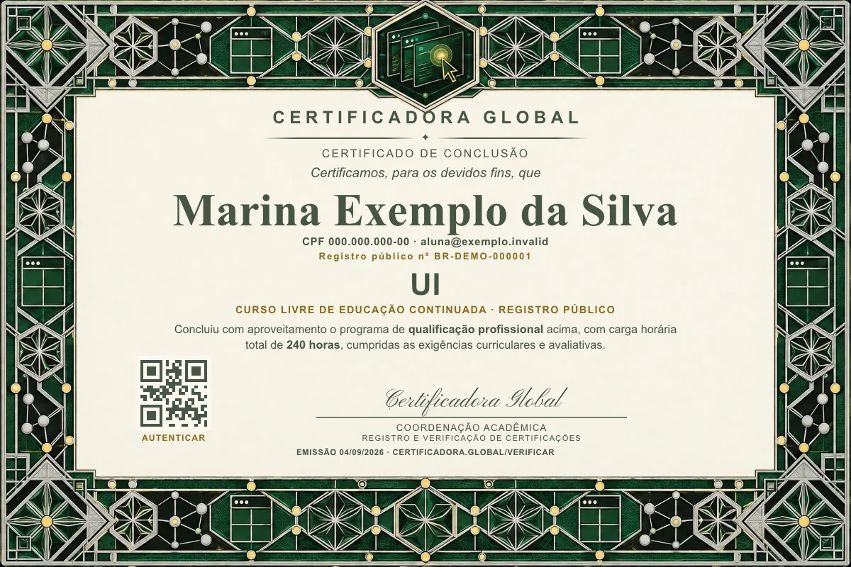 Capa do curso UI