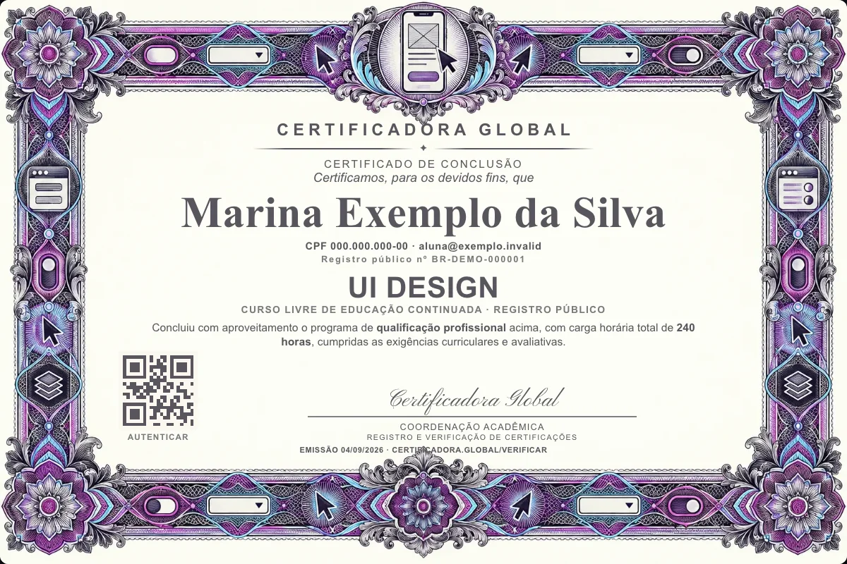 Capa do curso UI Design