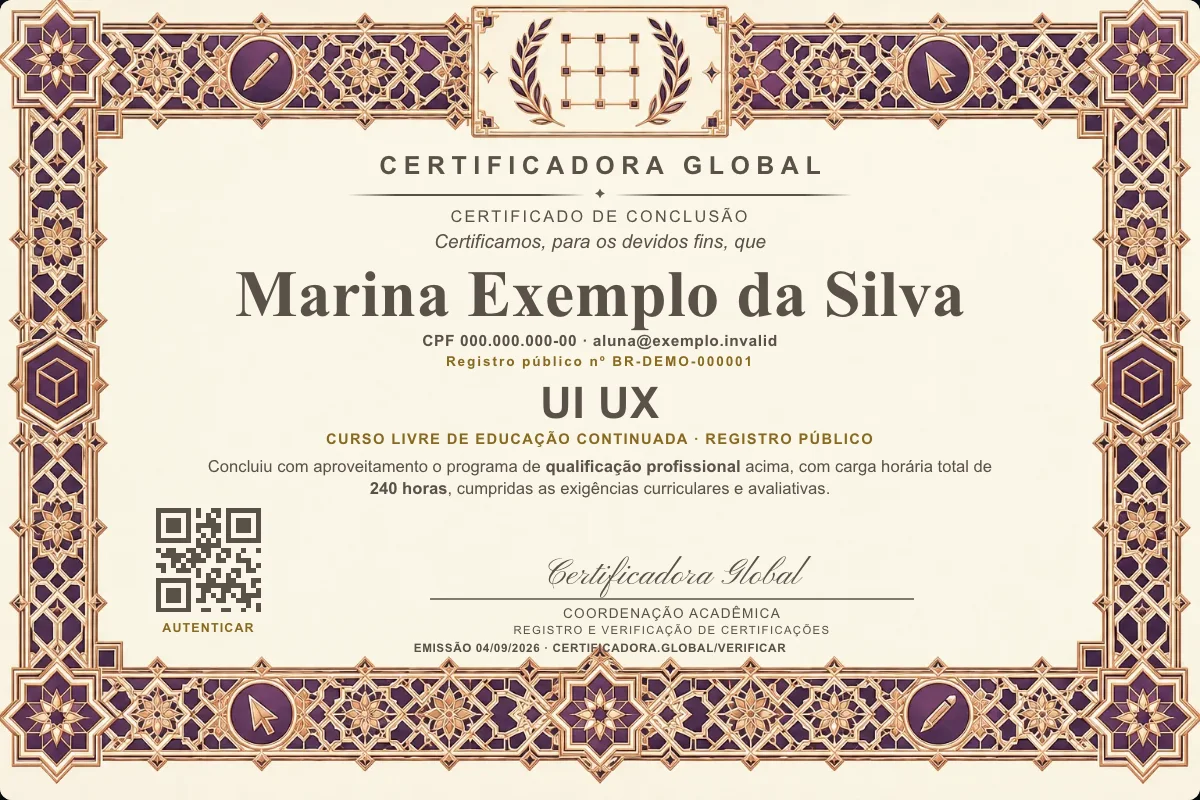 Capa do curso UI UX