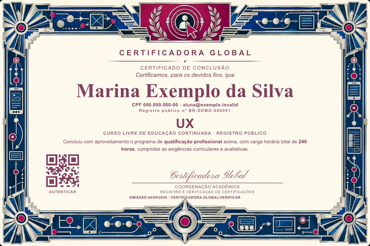 Capa do curso UX