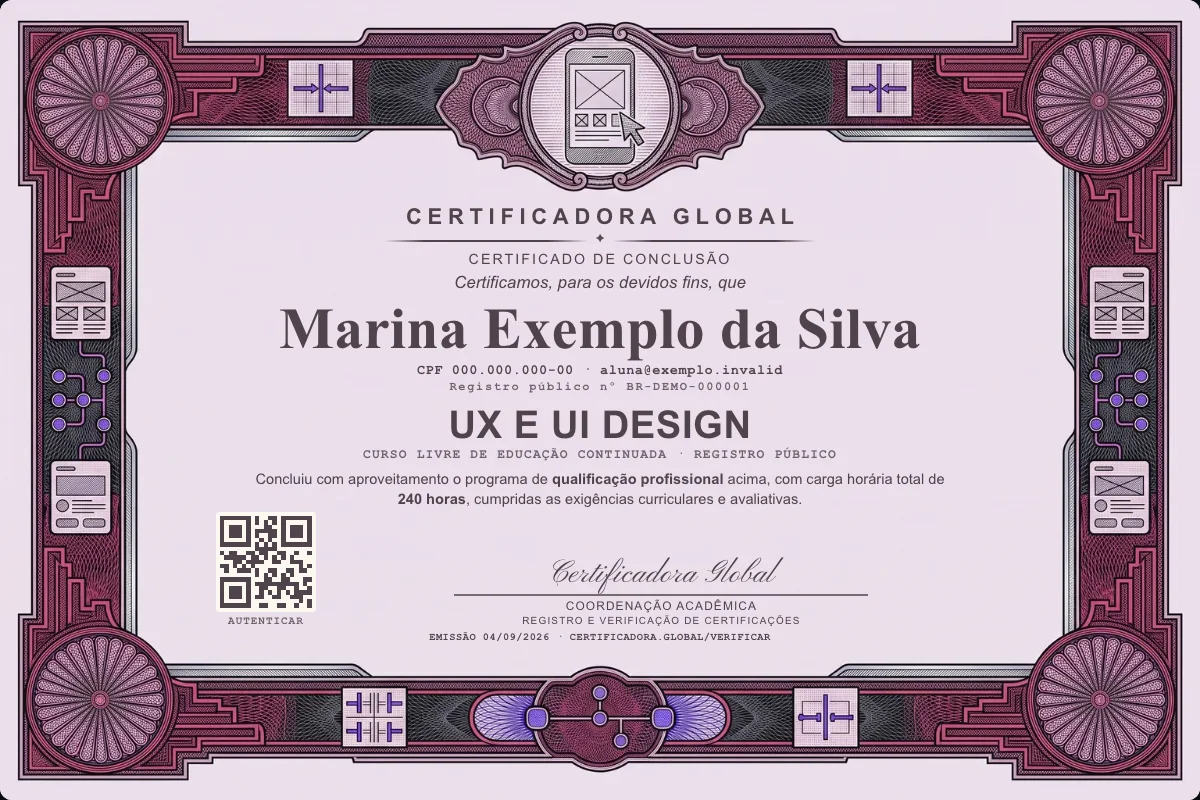 Capa do curso UX e UI Design