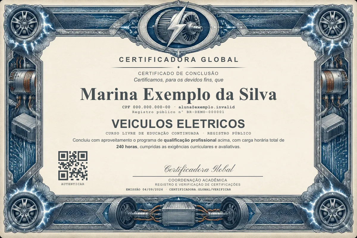 Capa do curso Veiculos Eletricos