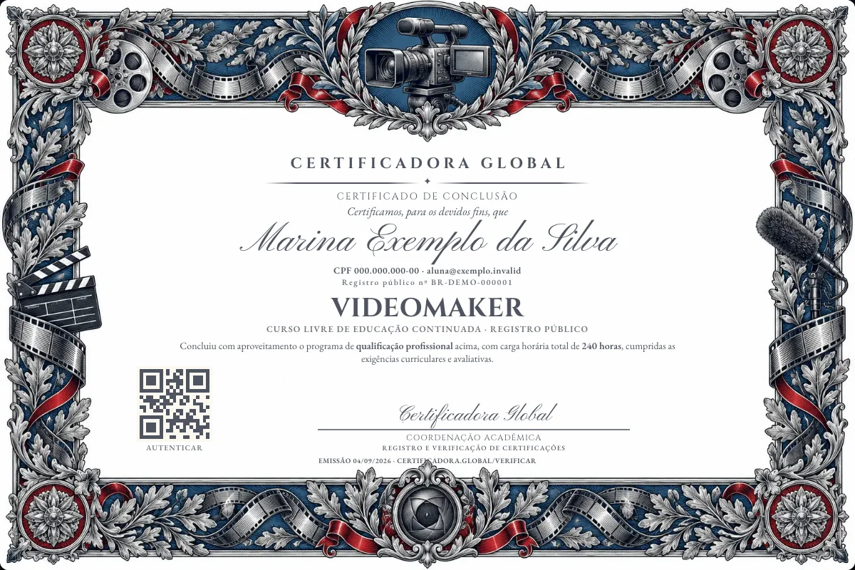 Capa do curso Videomaker