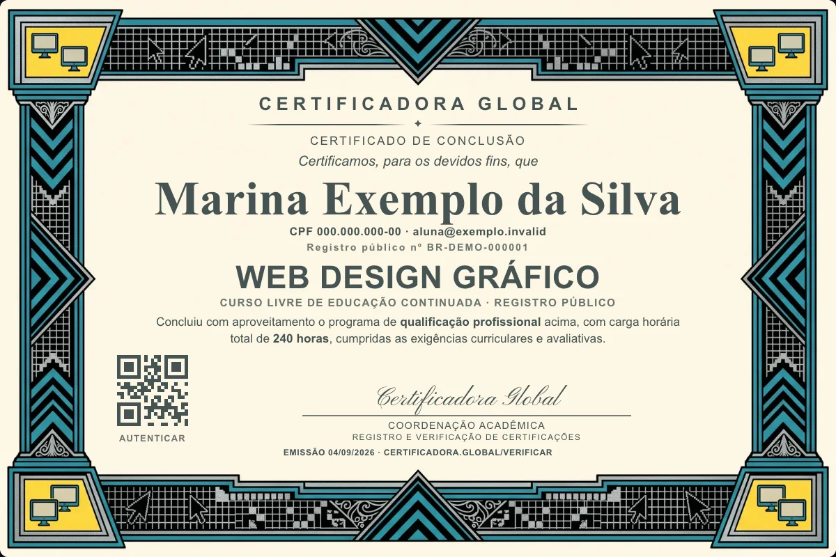 Capa do curso Web Design Gráfico