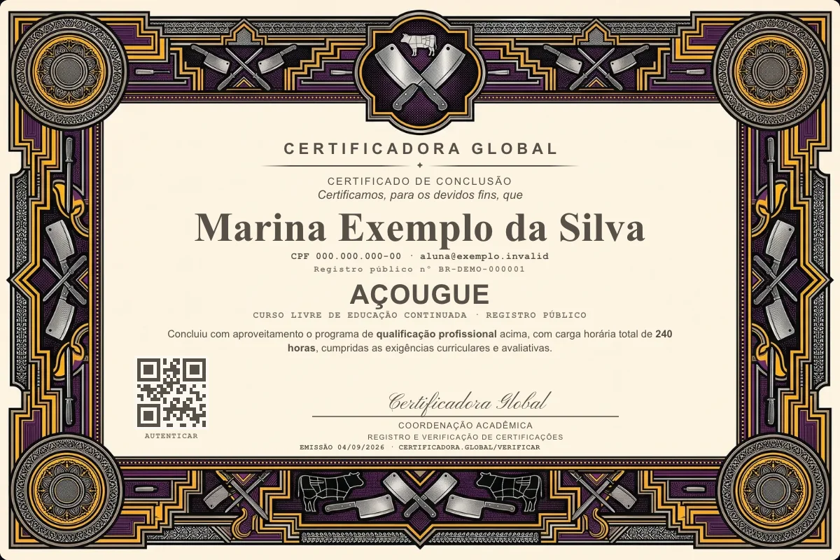 Capa do curso Açougue