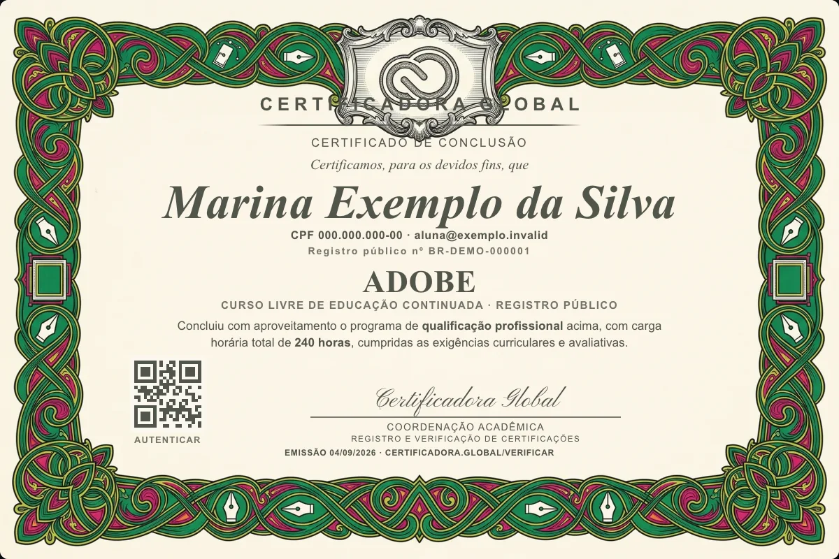 Capa do curso Adobe