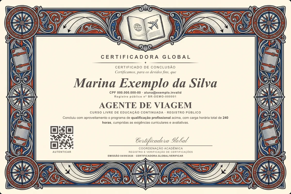 Capa do curso Agente de Viagem