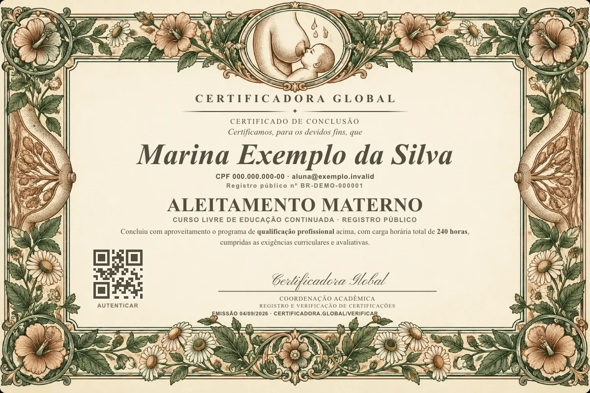 Capa do curso Aleitamento Materno