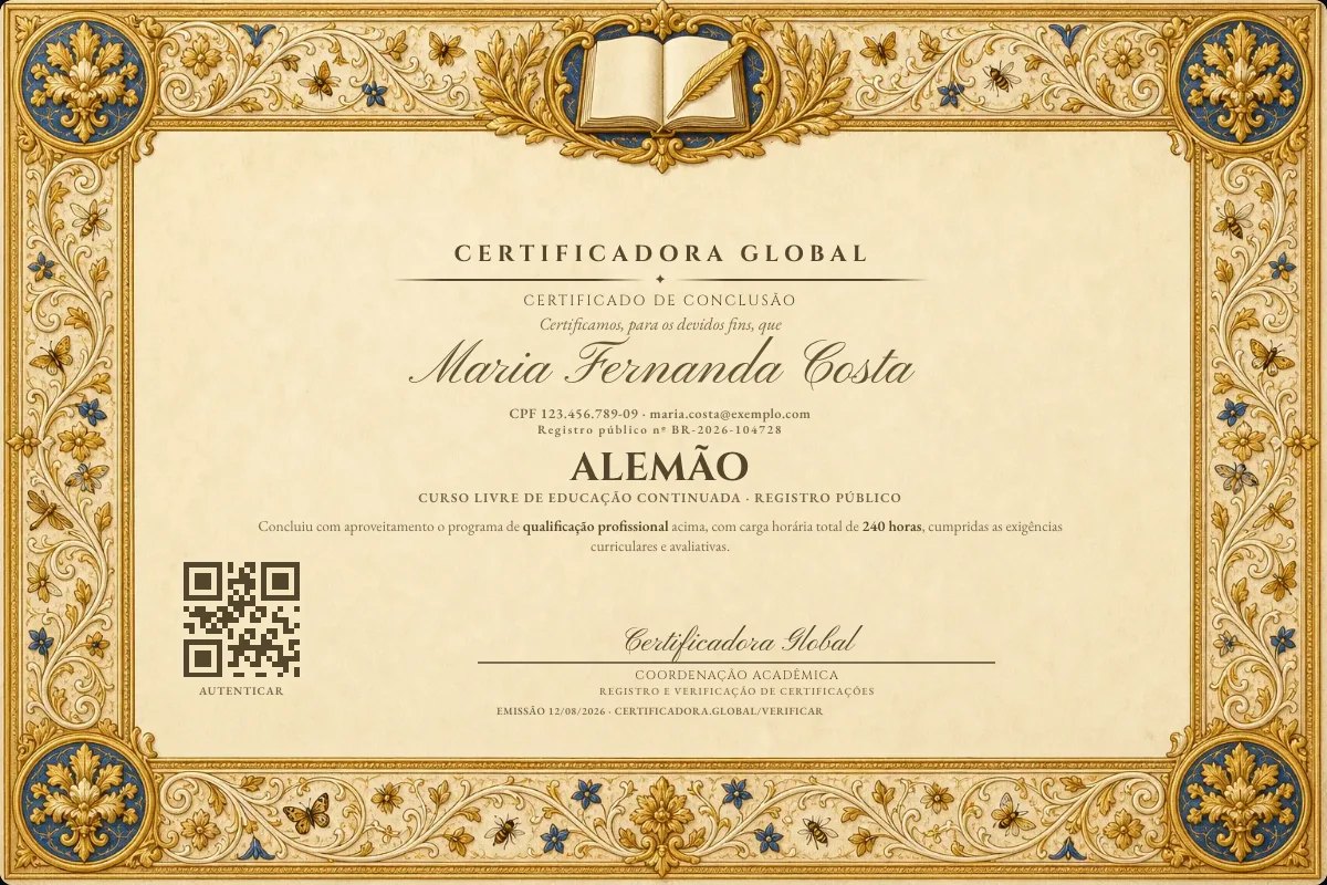 Capa do curso Alemão