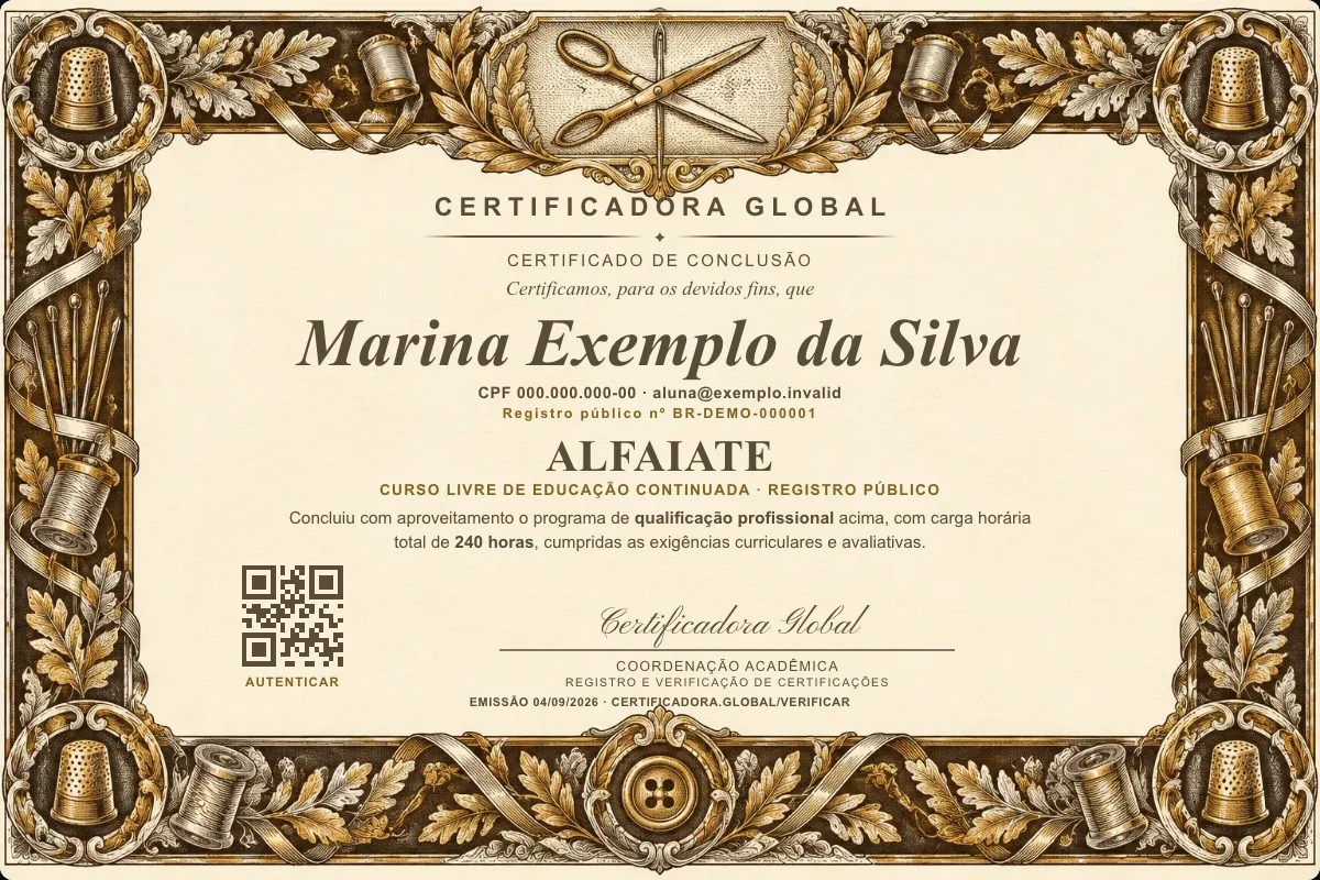 Capa do curso Alfaiate