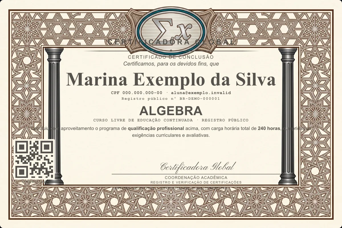 Capa do curso Algebra