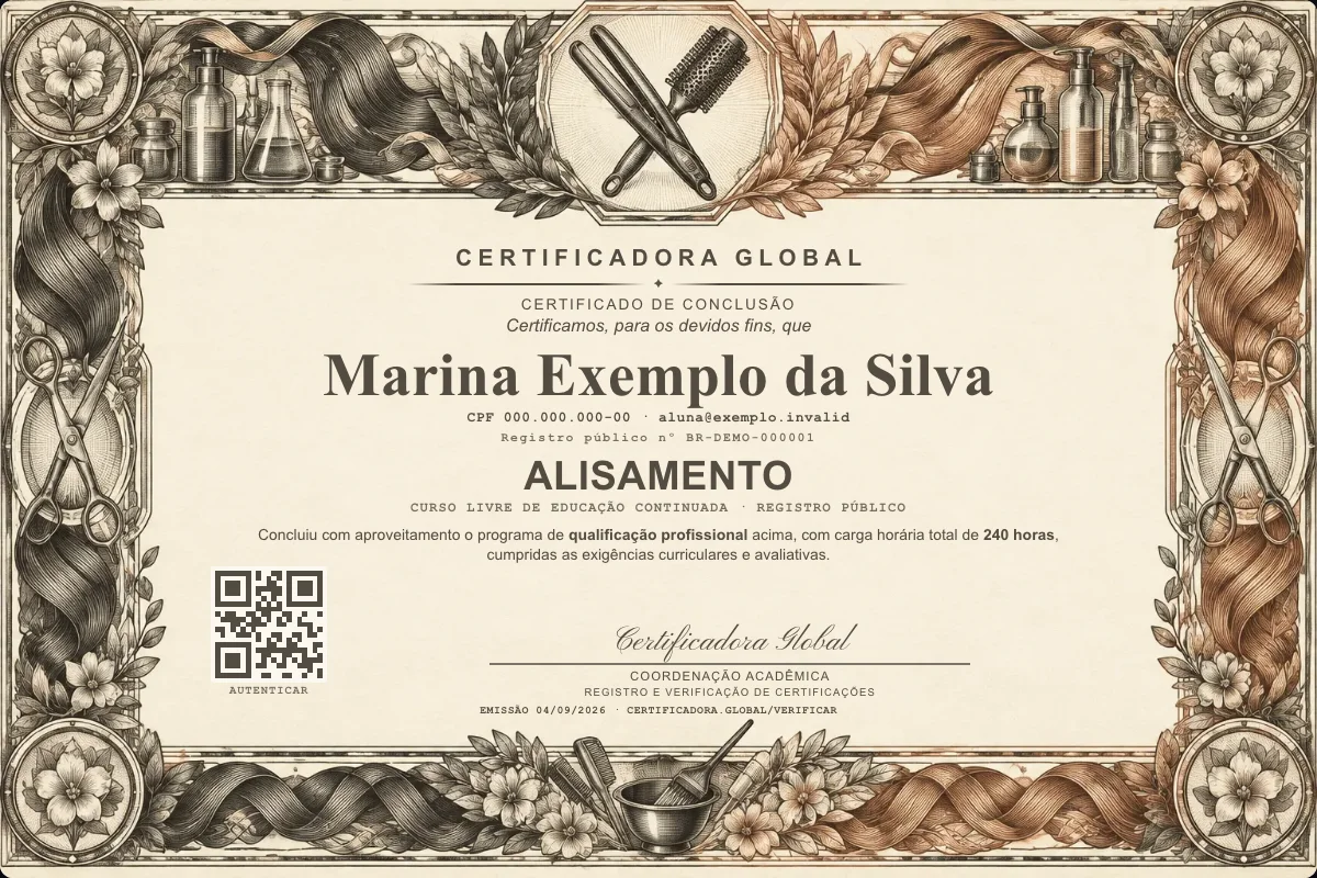 Capa do curso Alisamento