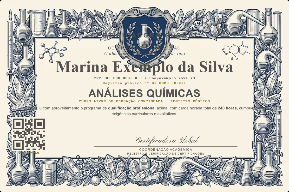 Capa do curso Análises Químicas