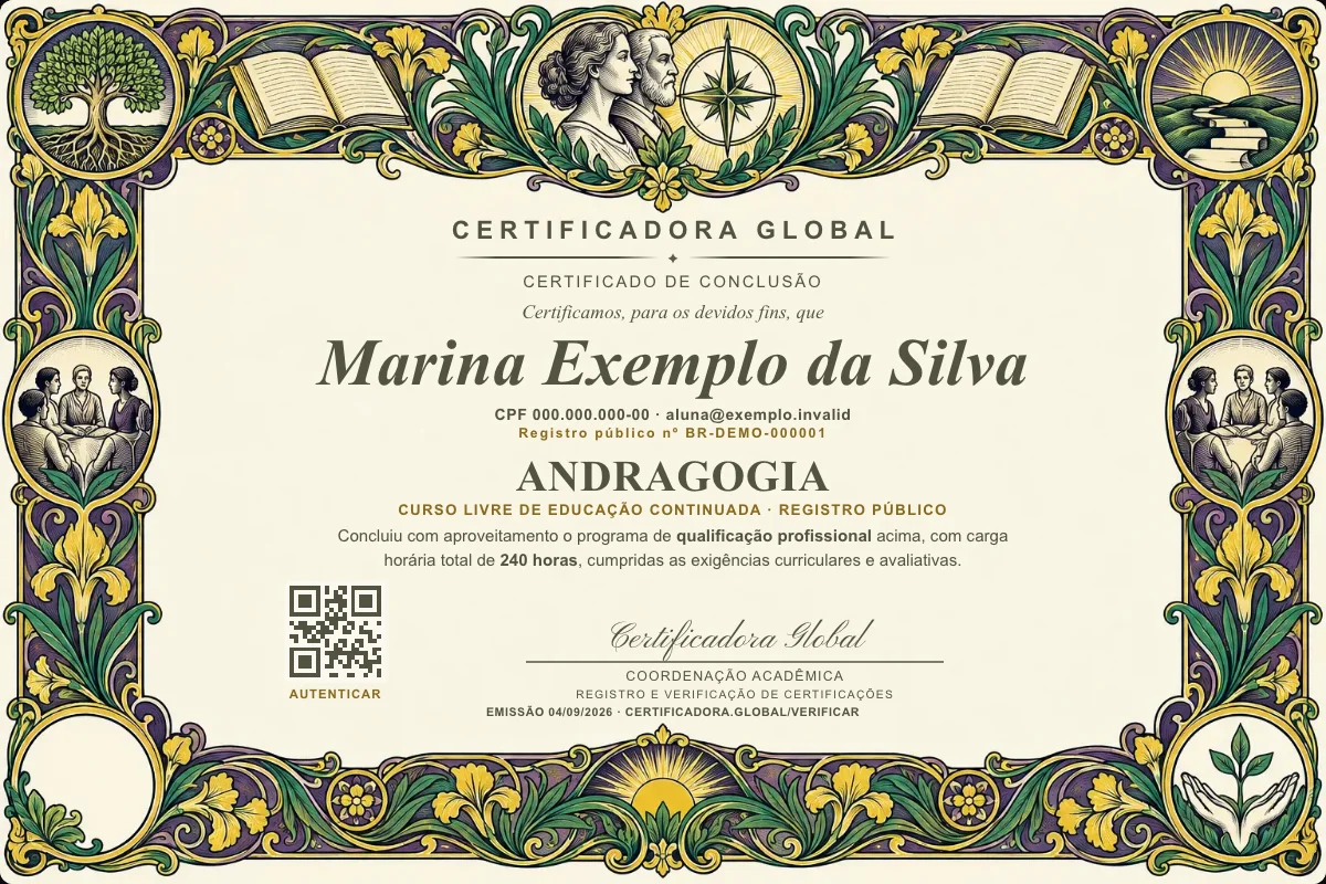 Capa do curso Andragogia