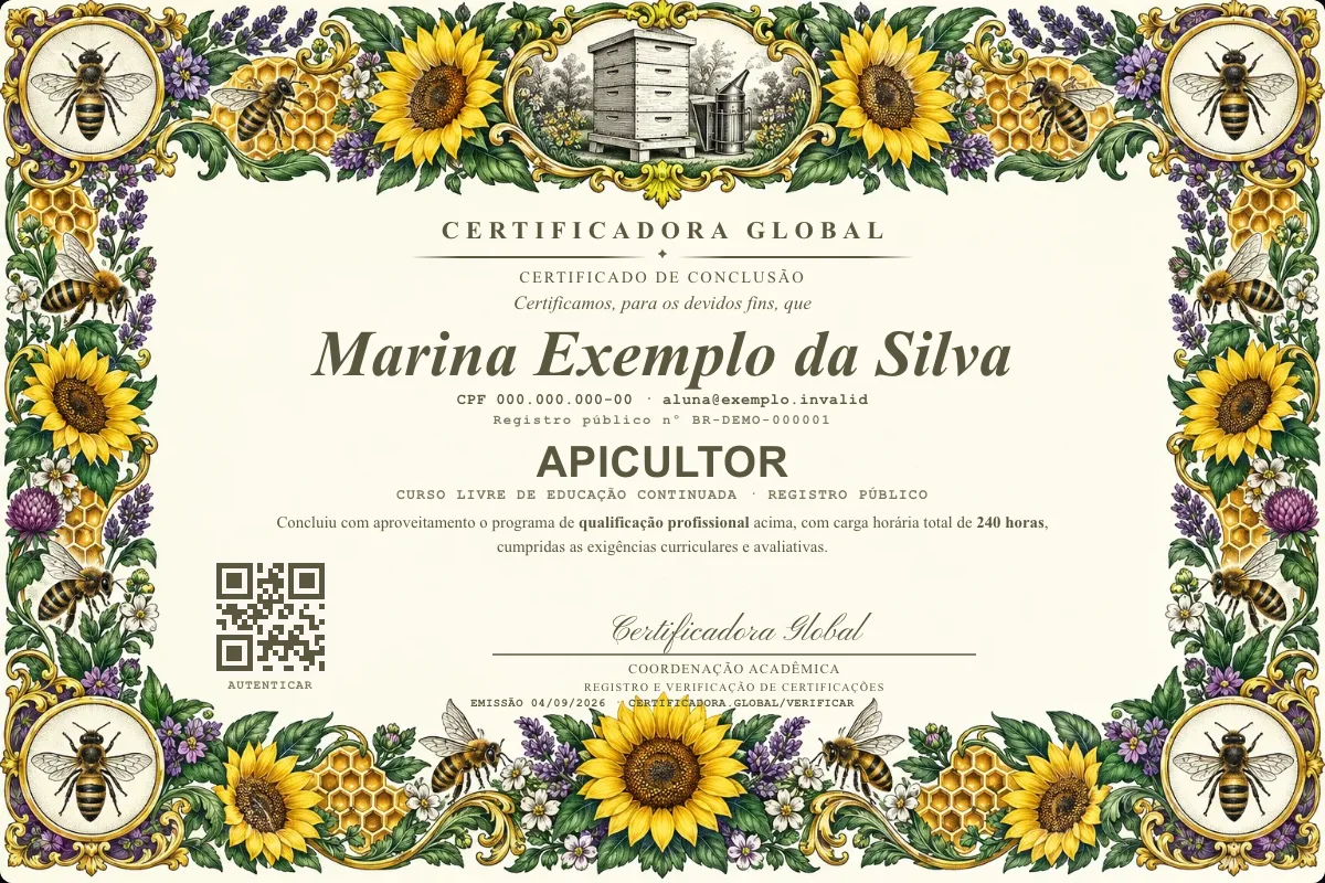 Capa do curso Apicultor
