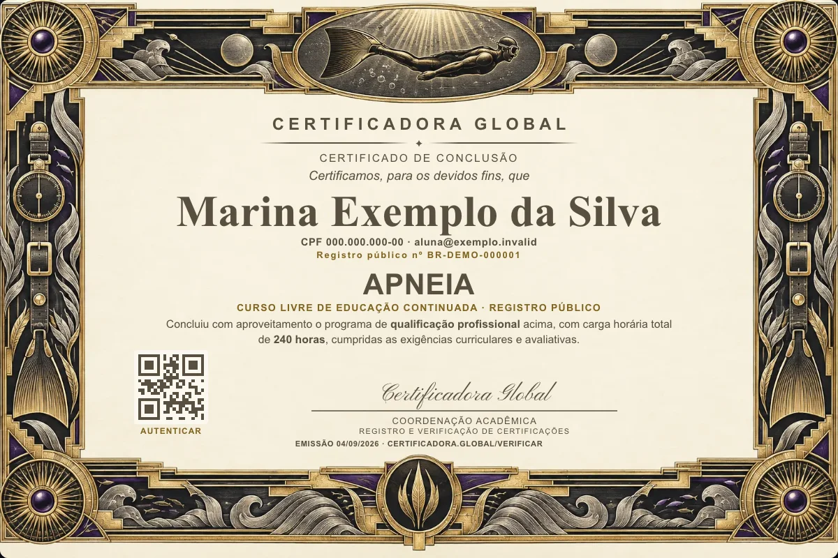 Capa do curso Apneia