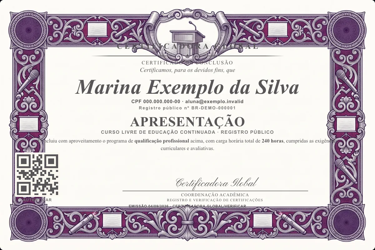 Capa do curso Apresentação