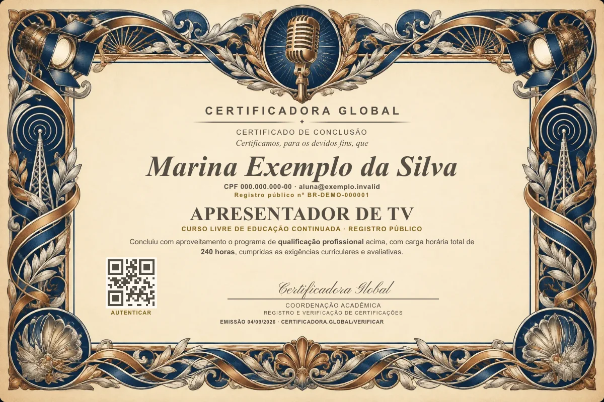 Capa do curso Apresentador de Tv