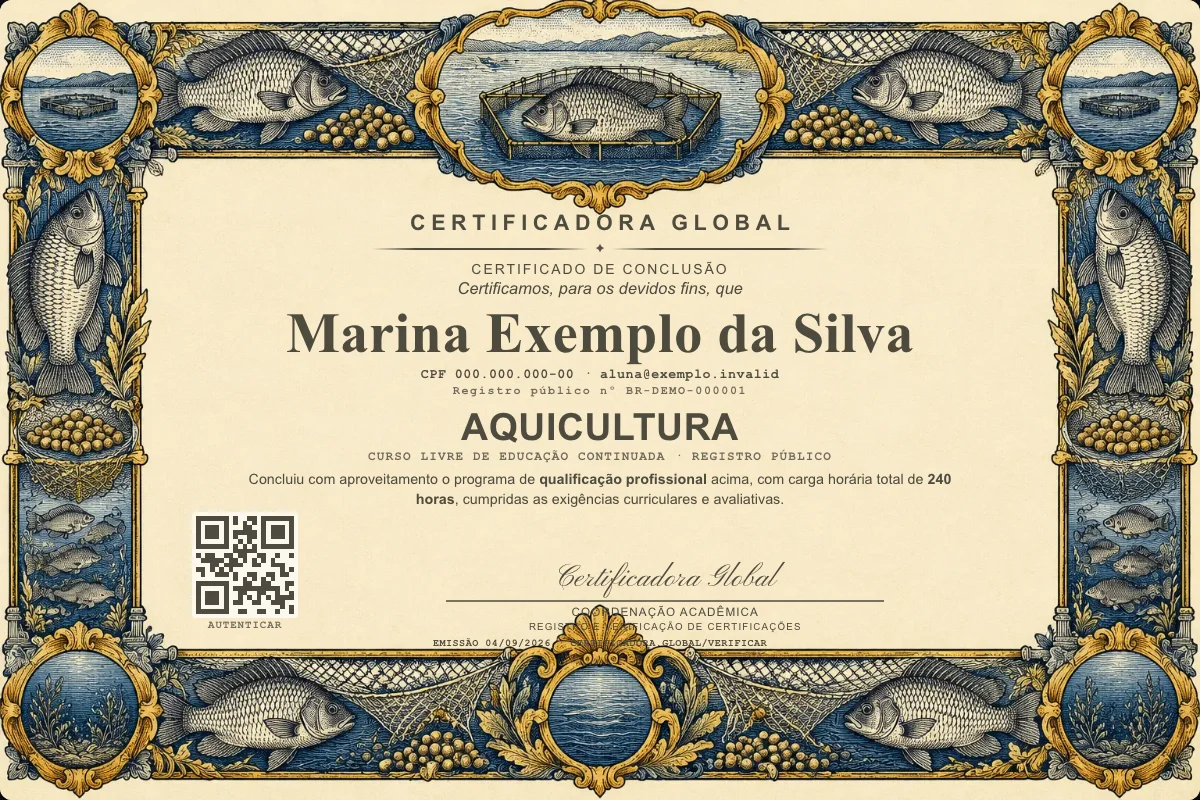 Capa do curso Aquicultura