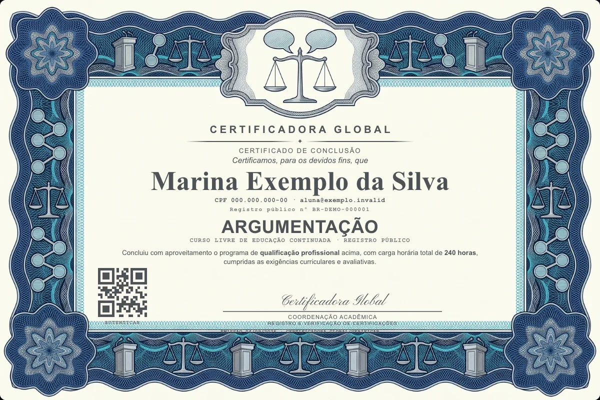 Capa do curso Argumentação