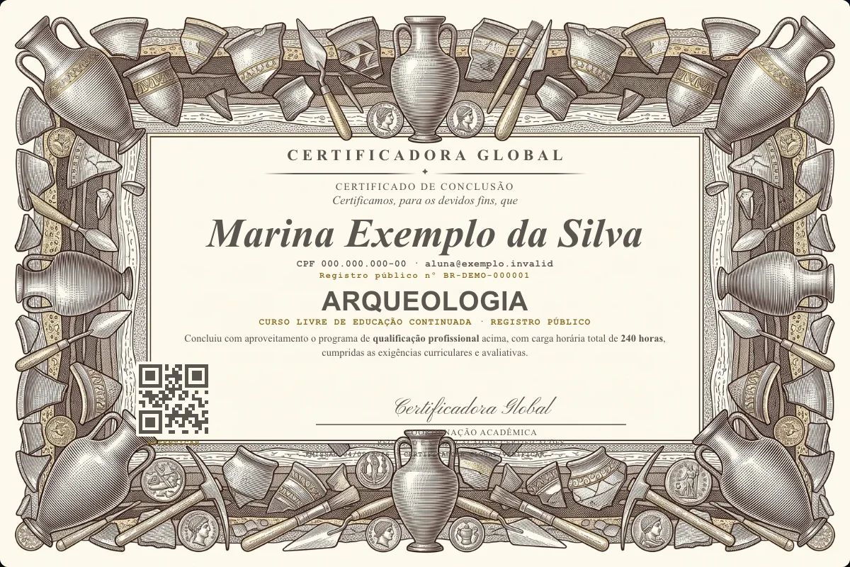 Capa do curso Arqueologia