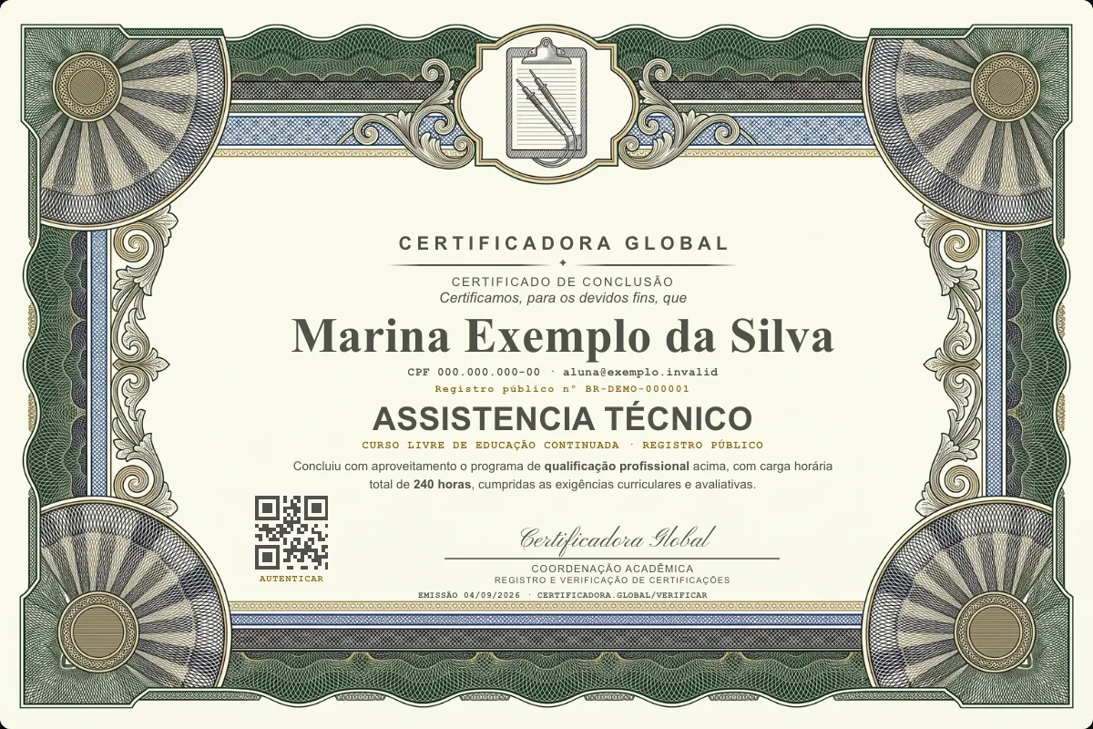 Capa do curso Assistencia Técnico